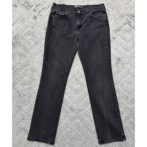 Levis Jeans Womens Black Faded 505 Straight Leg Denim 32x31